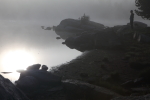 Morning fog; Echo Lake, Beartooth Mtns, MT