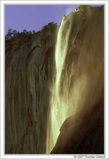 Horsetail Falls, sunset