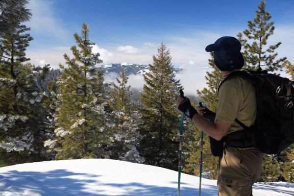 Climbing toward Banner Ridge.  The view toward Pilot Peak.
