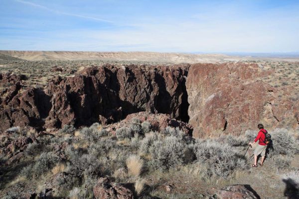 Looking northwest over the first third of Hart Creek slot canyon.
