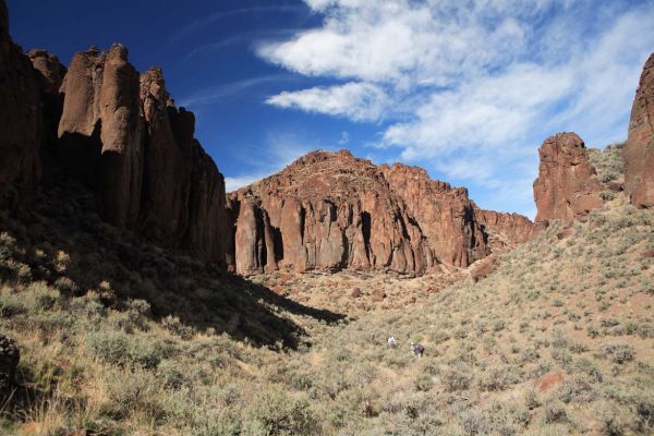 Left of center, the entrance to last tributary canyon.
