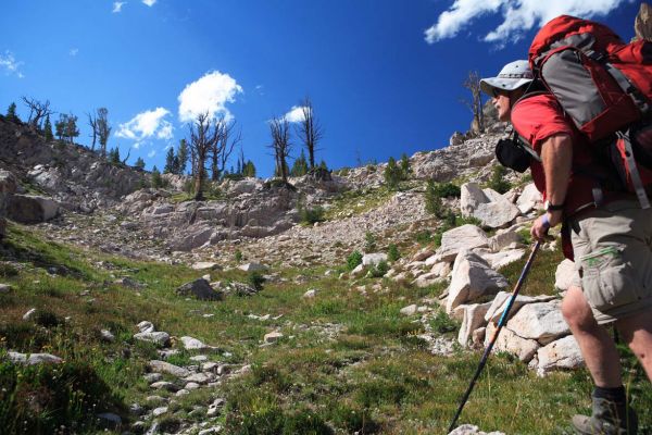 Fred ascending to the northeast ridge of Peak 9769.
