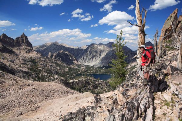 Baron Lake comes into view as one climbs higher.
