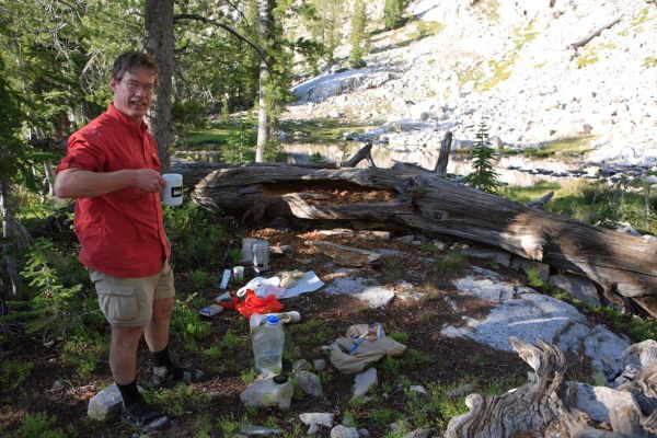 Camping below Little Warbonnet Lake.
