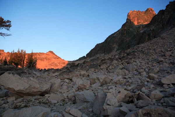 Packrat Peak, Mayan Temple catch the setting sun.
