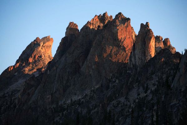 Warbonnet Peak, and the Cirque Lake Peaks Group, morning light.
