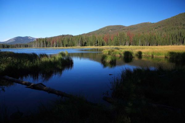 Tranquil Cape Horn Lakes in late afternoon light.
