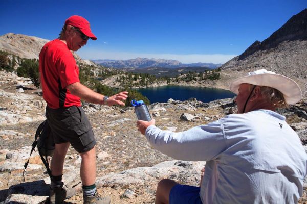 Oh NOooo!  Brought wine on the climb instead of water!
