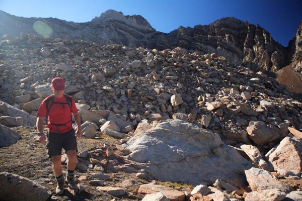 The ridge south of Peak 11238 can be seen on the skyline above Lucky's left shoulder.
