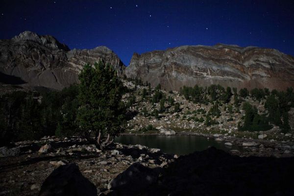 While you were sleeping; the Big Dipper drops below a moonlit Chinese Wall.
