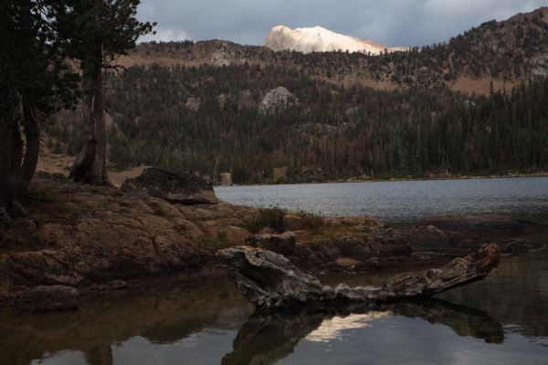 Unnamed peak northeast of Quiet Lake rising in the distance between Boulder Chain Lakes and Goat Lake.
