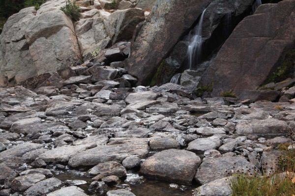 Waterfall; Quiet Lake inlet.
