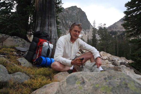 Taking a GPS reading in the upper reaches of the Decker Creek Drainage.
