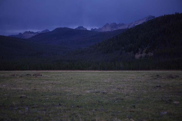 The storm arrives; the South Ridge and Decker Peak above Decker Flat.
