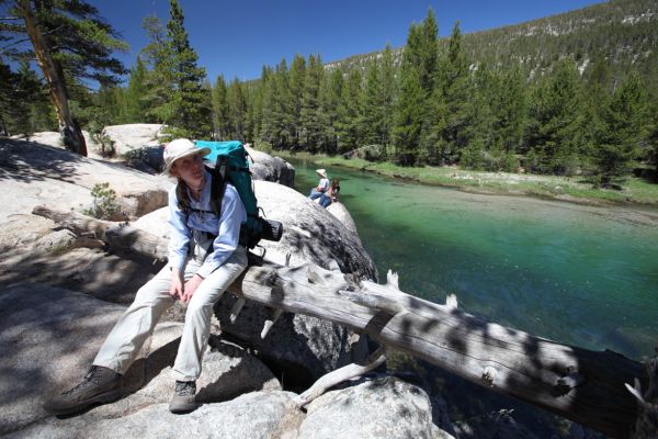 Finally we are on or way heading southeast up the Lyell Fork of the Tuolumne River.  This is the first day of our loop backpack.
