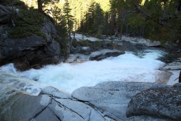 Bunnell Cascade; the first of two steep drops on the Merced River within a mile of one another.
