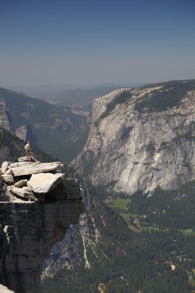 The author on the prow of Half Dome overlooking Yosemite Valley to the west.
