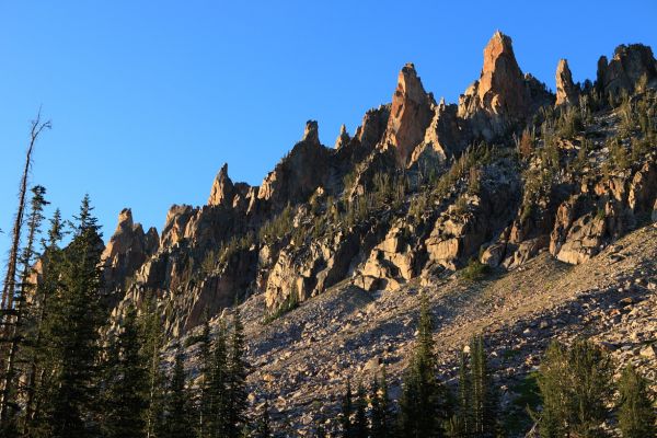 Monte Verita ridge in evening light.
