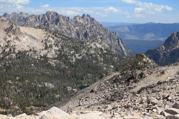 Upper Redfish Lakes, above Redfish Lake.
