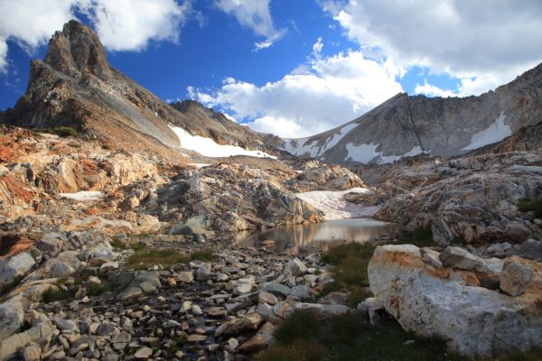 Tarn in basin just northwest of Thompson Peak.
