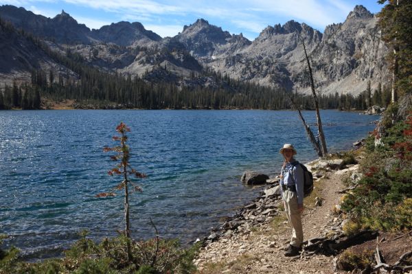 Looking southwest across wind blown Alice Lake to the Sawtooth Crest.
