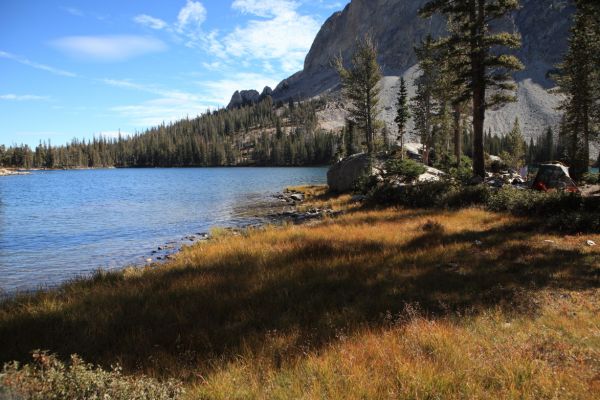 Nice place to camp, but I'm guessing it might be violating rules on wilderness permit.
