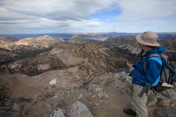 The view east, northeast from the summit toward the White Clouds.
