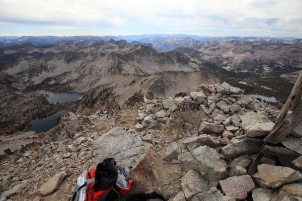 Unnamed lakes south, southwest from the summit.
