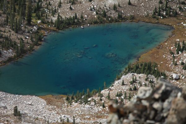 Uppermost lake just west of the summit.
