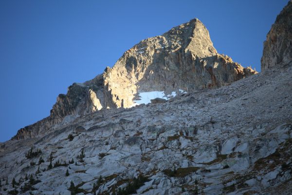 Northeast face of Snowyside Peak in fading light.
