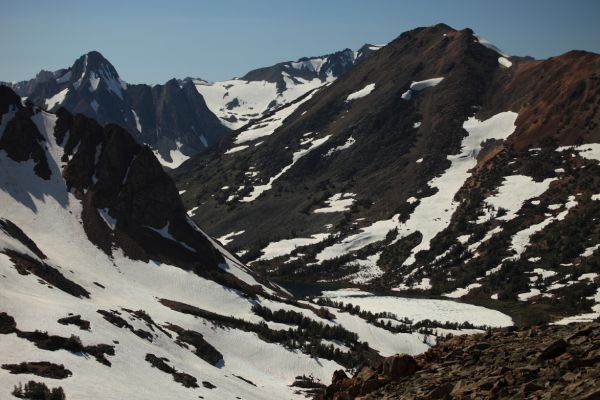 Camiaca Peak rises above Summit Lake.
