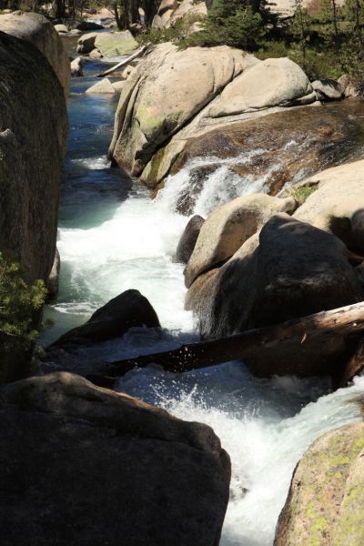 Return Creek downstream from our easy crossing.
