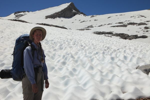 Suncups made travel slower, but safer on the steeper slopes.
