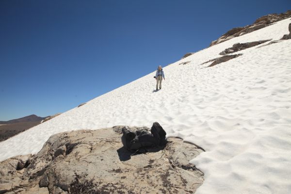 Descending after climbing to about 11300' on the east ridge of Mount Conness.
