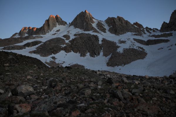 The last of the alpenglow leaving the Shepherd Crest.
