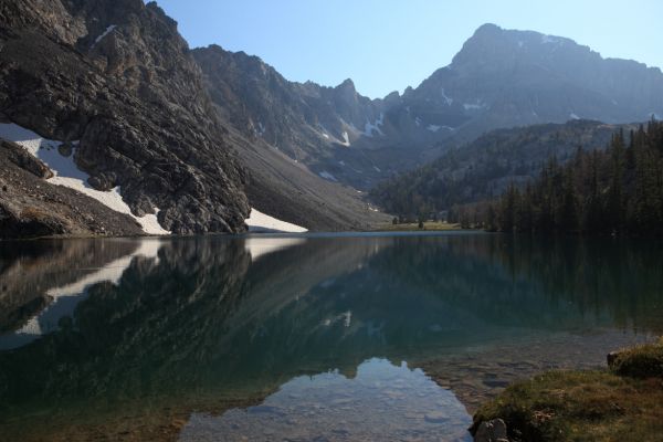 Mt. Idaho 12065' rises above Merriam Lake.
