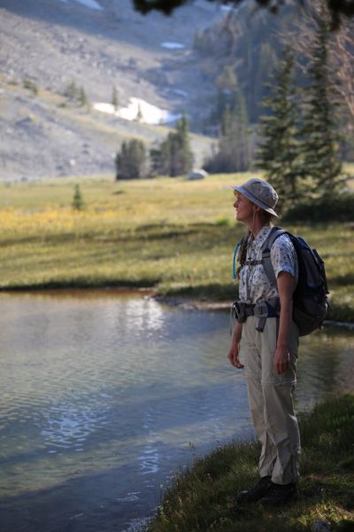 The professor at upper end of Merriam Lake.
