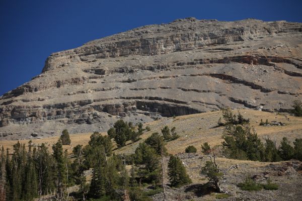 Sedimentary layers east of West Fork Pahsimeroi River.
