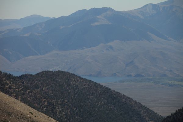 Mackay Reservoir in the upper end of the Big Lost River Valley from Leatherman Pass.
