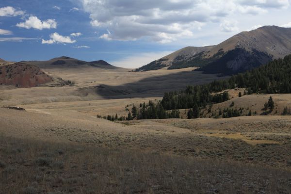 Northeast toward Donkey Hills from upper Pahsimeroi Valley.
