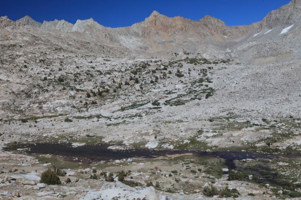 Looking east toward Wallace Col from about 11300', 1/4 mile north of Wanda Lake.
