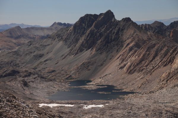 Mt. McGee rises above Davis Lake, from the summit of Mt. Solomons.
