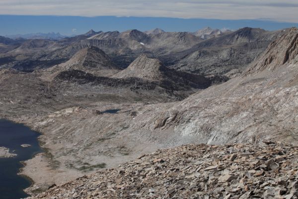 North, northwest from the summit of Mt. Solomons.  Mt. Huxley is on the right edge of photograph in front.
