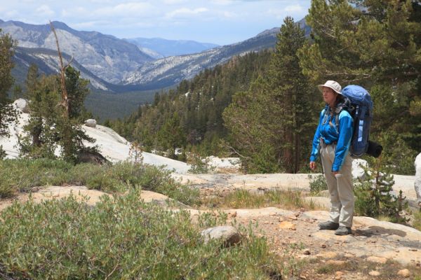 From the use trail leading to the Darwin Bench, Evolution Valley to west.
