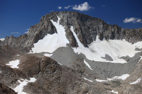 The north face of Mt. Darwin (class 3-4).
