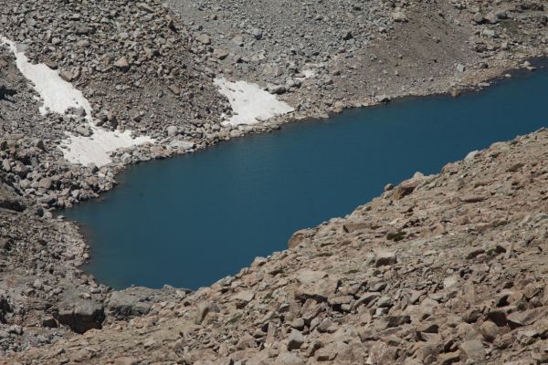 The second highest lake in Darwin Canyon from Lamarck Col.
