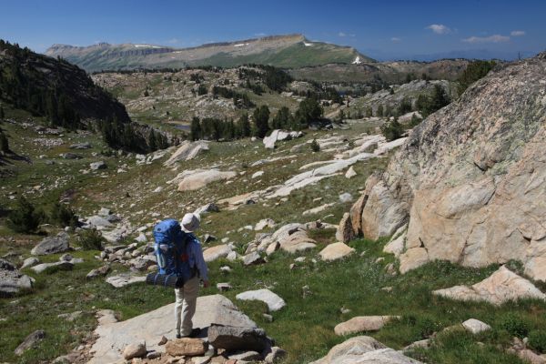 Looking south past Echo Lake to Beartooth Butte.
