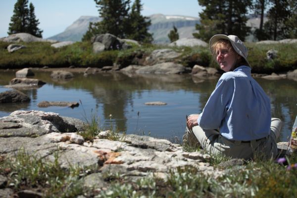 Lunch break at an alpine tarn between Echo and Albino Lakes.
