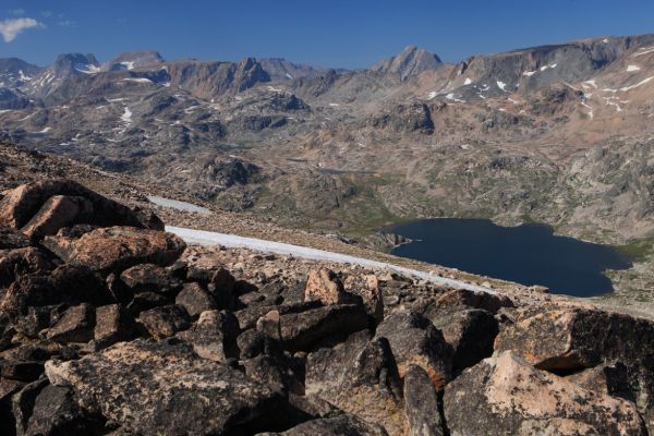 Jasper Lake from Lonesome Mountain's south summit.
