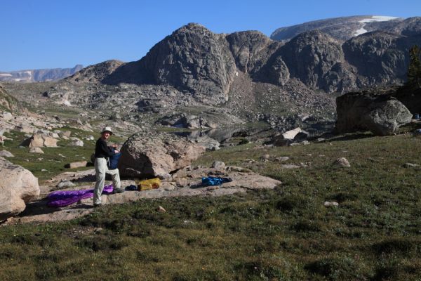 Breaking camp at Albino Lake.
